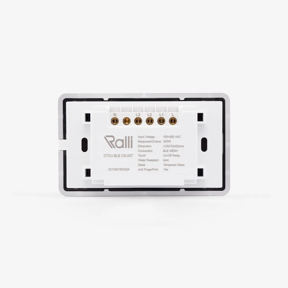 Công tắc cảm ứng thông minh bluetooth chữ nhật 3 nút bấm thumb 6