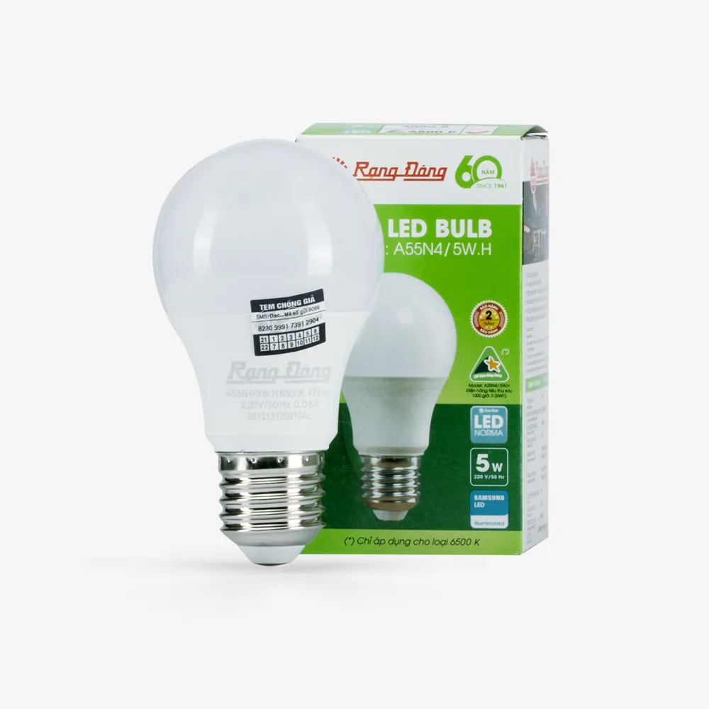 Bóng đèn LED bulb tròn A55N4 5W thumb 1