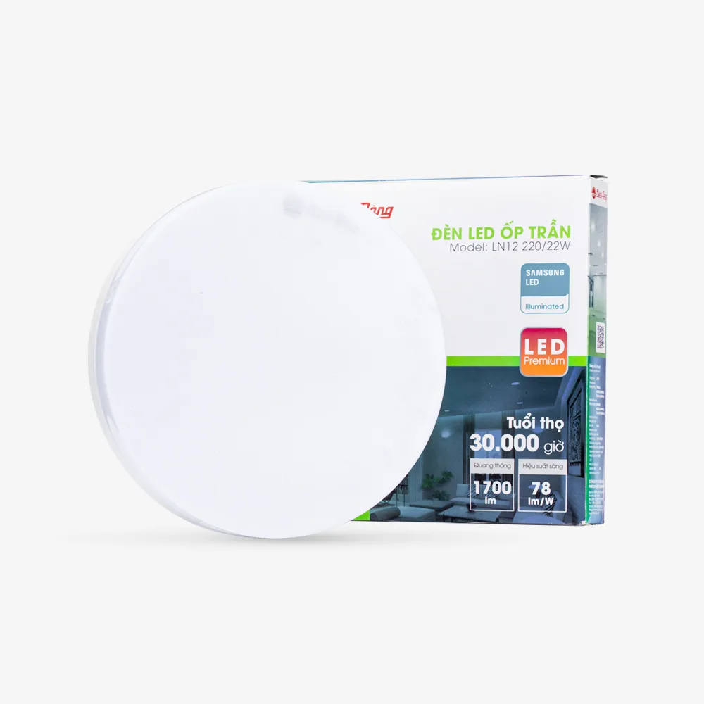 Đèn LED ốp trần tròn LN12 đế nhôm 220/22W thumb 2