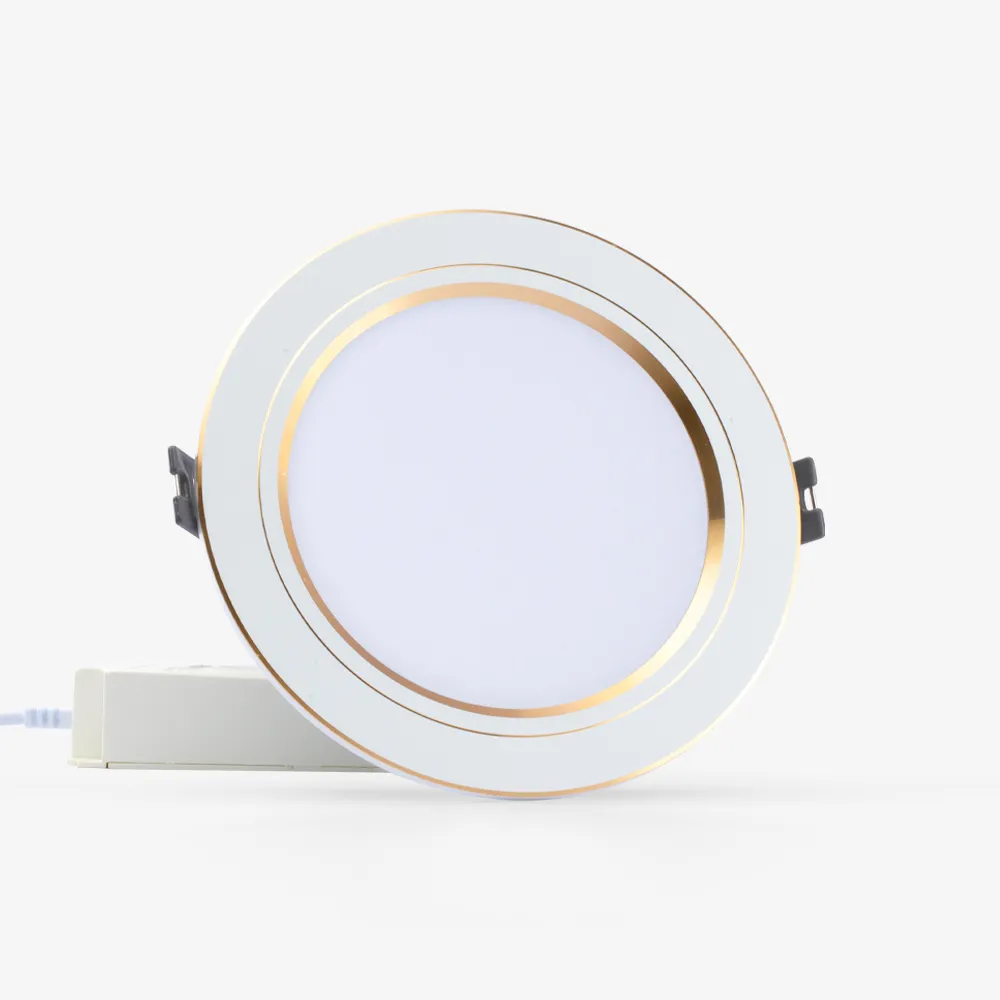 Đèn LED âm trần Downlight đổi màu AT10 viền vàng 110/10W thumb 3