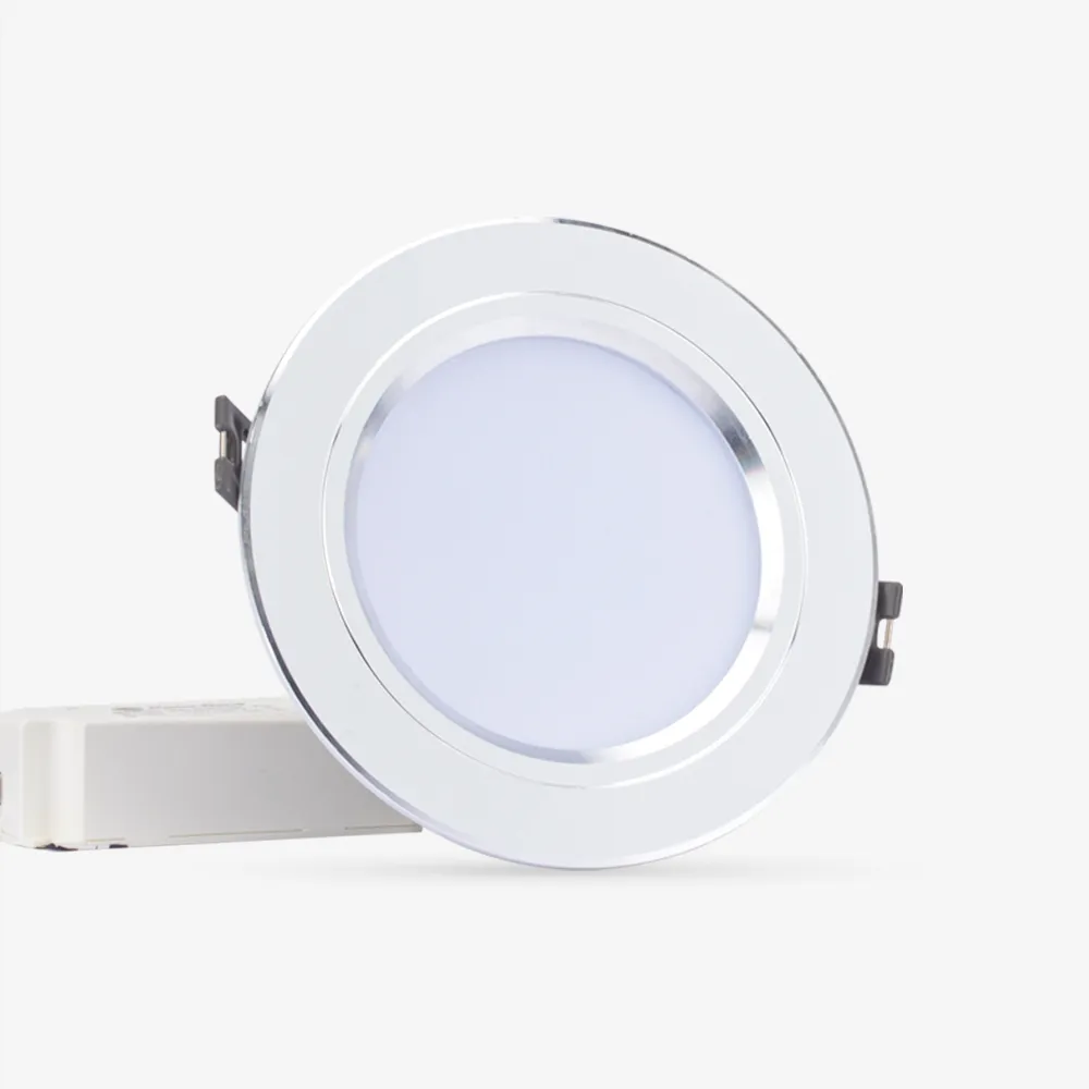 Đèn LED âm trần Downlight AT10 90/8W 6500K viền bạc thumb 3