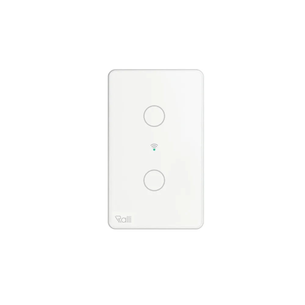 Công tắc cảm ứng thông minh wifi chữ nhật 2 chiều 2 nút bấm