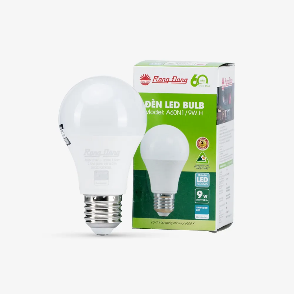 Bóng đèn LED bulb tròn A60N1 9W thumb 1