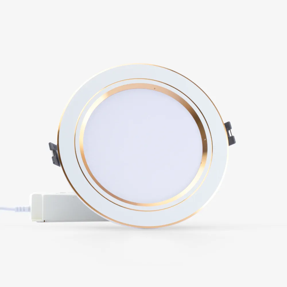 Đèn LED âm trần Downlight AT10 110/12W 3000K viền vàng thumb 1