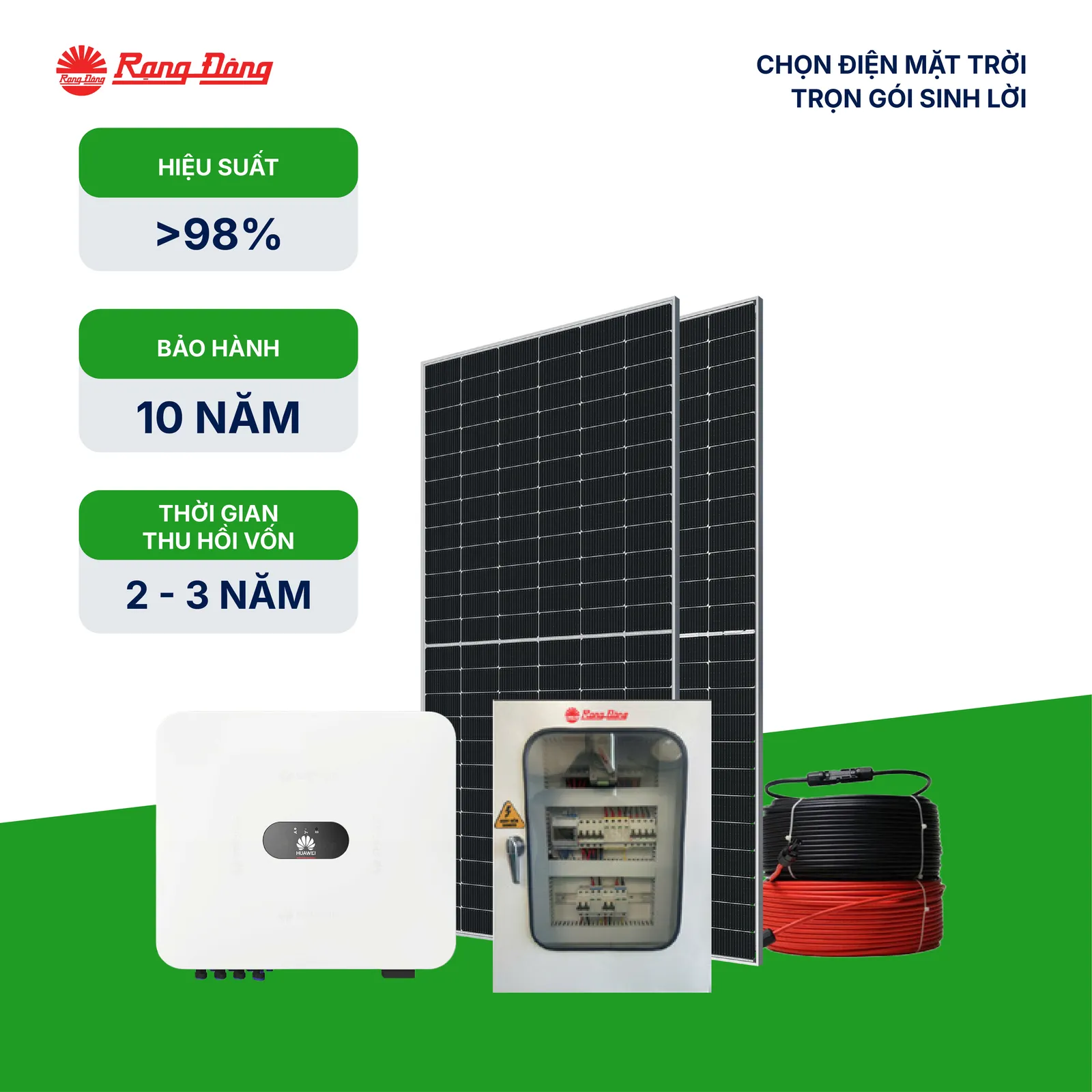 Hệ thống hoà lưới 1 pha 10kWp-H