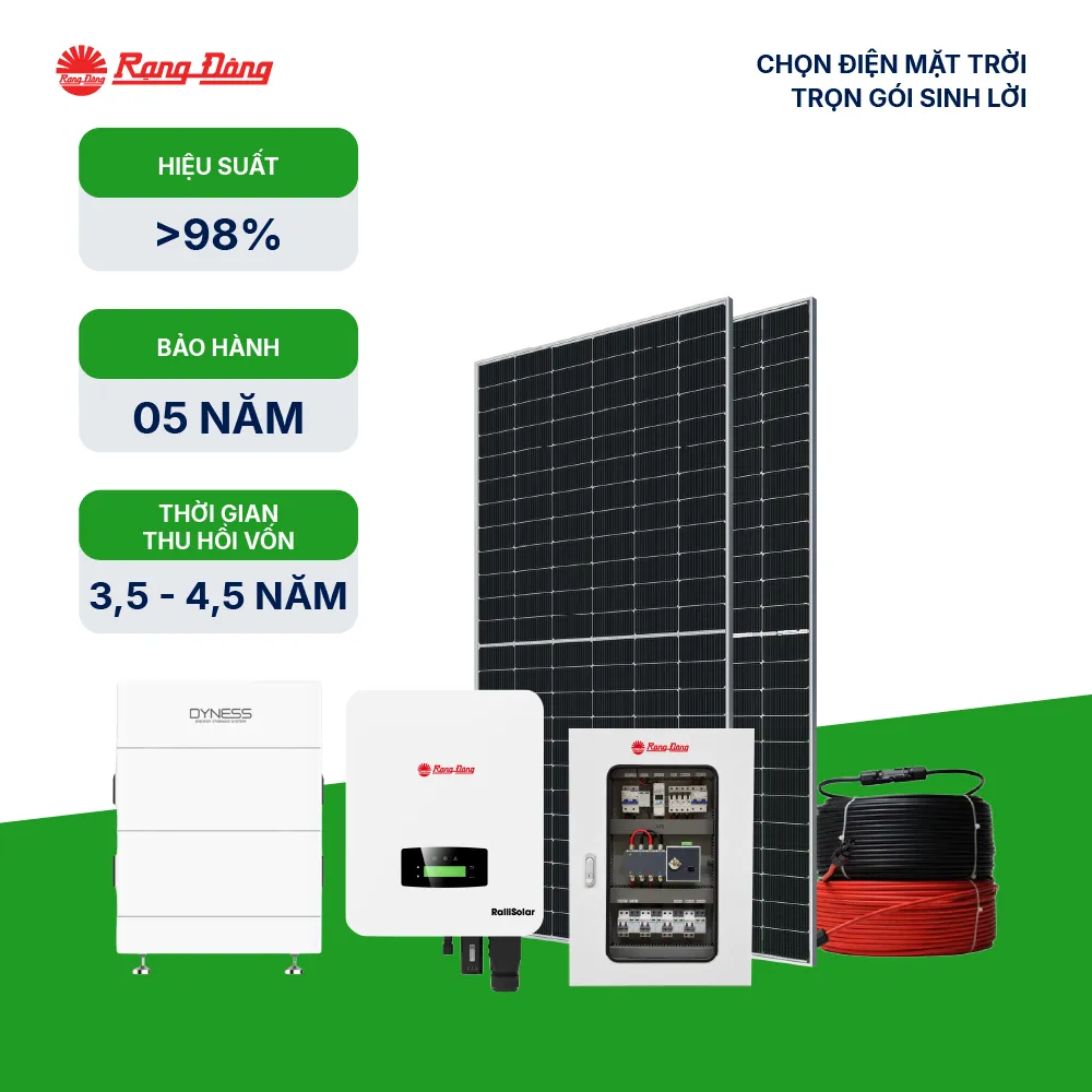 Hệ thống Hybrid 3 pha 20kWp (Pin điện áp cao)