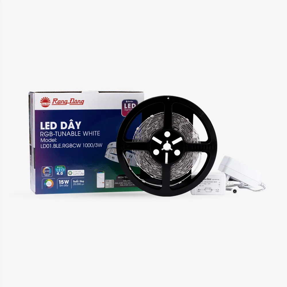 Đèn LED dây thông minh đổi màu RGBCW LD01 bluetooth 3W