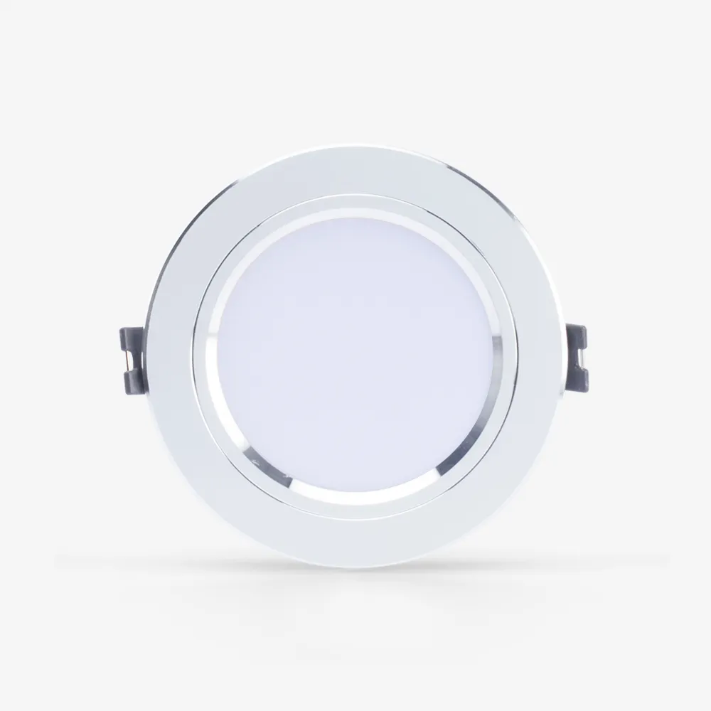 Đèn LED âm trần Downlight đổi màu AT10 viền vàng 90/8W