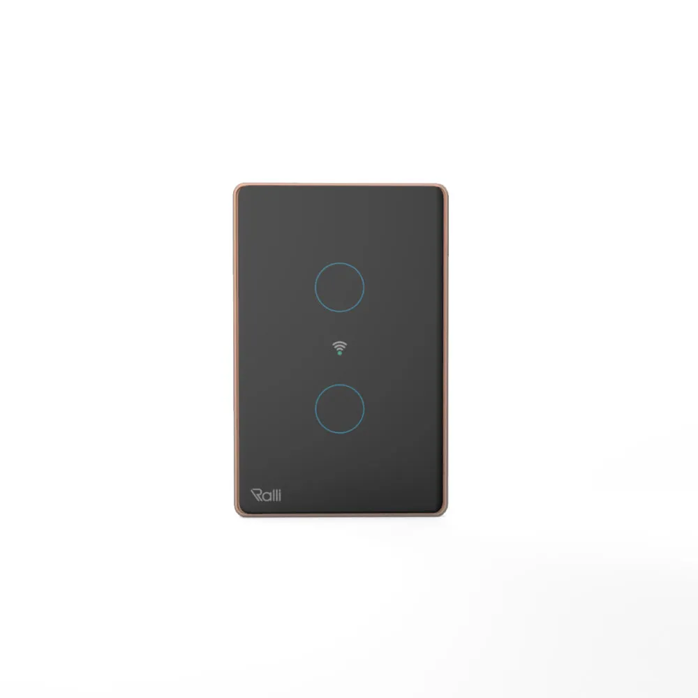 Công tắc cảm ứng thông minh wifi chữ nhật 2 nút bấm