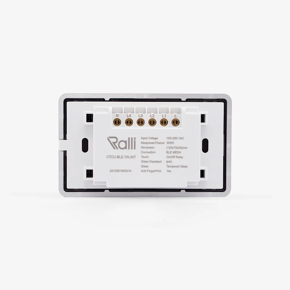 Công tắc cảm ứng thông minh bluetooth chữ nhật 4 nút bấm thumb 6