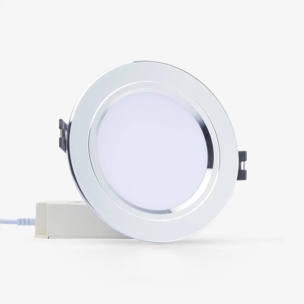 Đèn LED âm trần Downlight đổi màu AT10 viền vàng 90/8W thumb 2