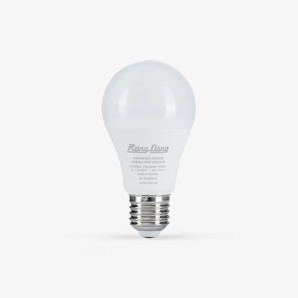 Bóng đèn LED Bulb thông minh đổi màu RGBCW A60 bluetooth 9W