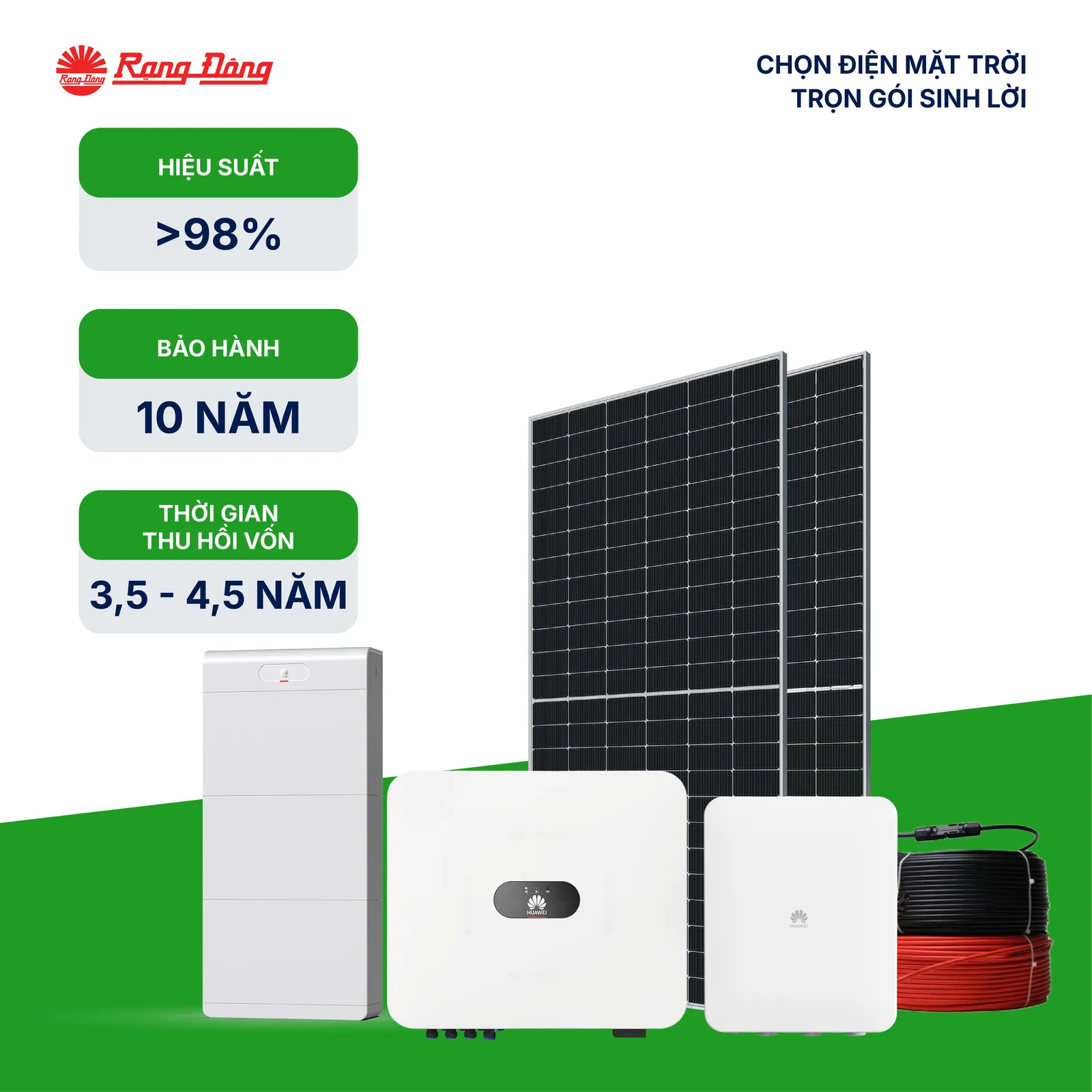 Hệ thống Hybrid 1 pha 10 kWp-H